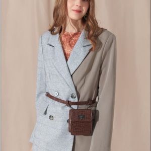 NWT Chicwish Double Breasted Spliced Blazer Sz xs